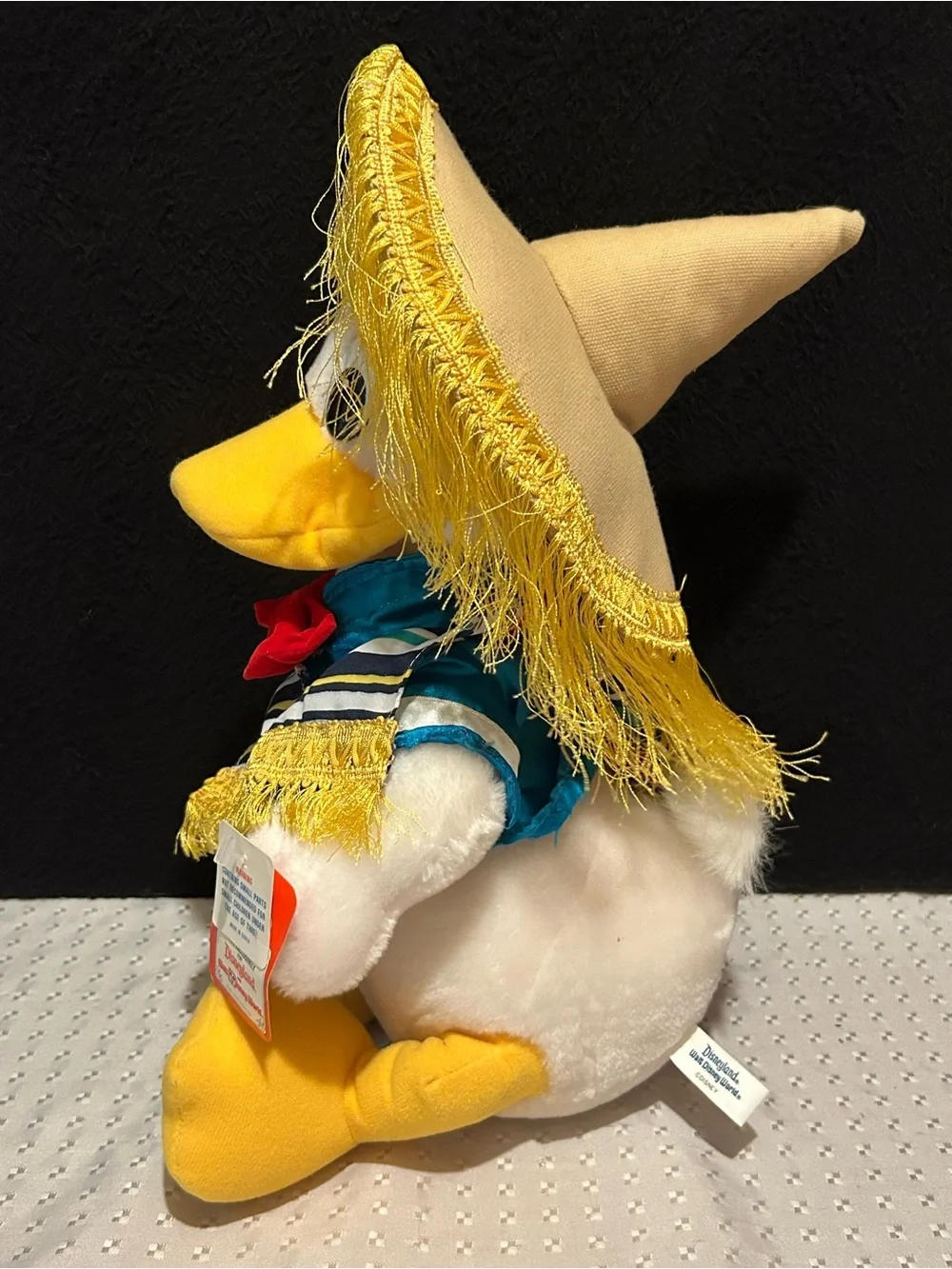 Vintage Disneyland Three Caballeros Donald Duck Plush 16 Mexico Disney